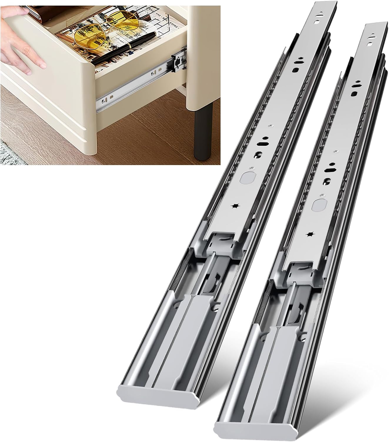 LONTAN 16 Inch Heavy Duty Soft Close Drawer Slides for Cabinets