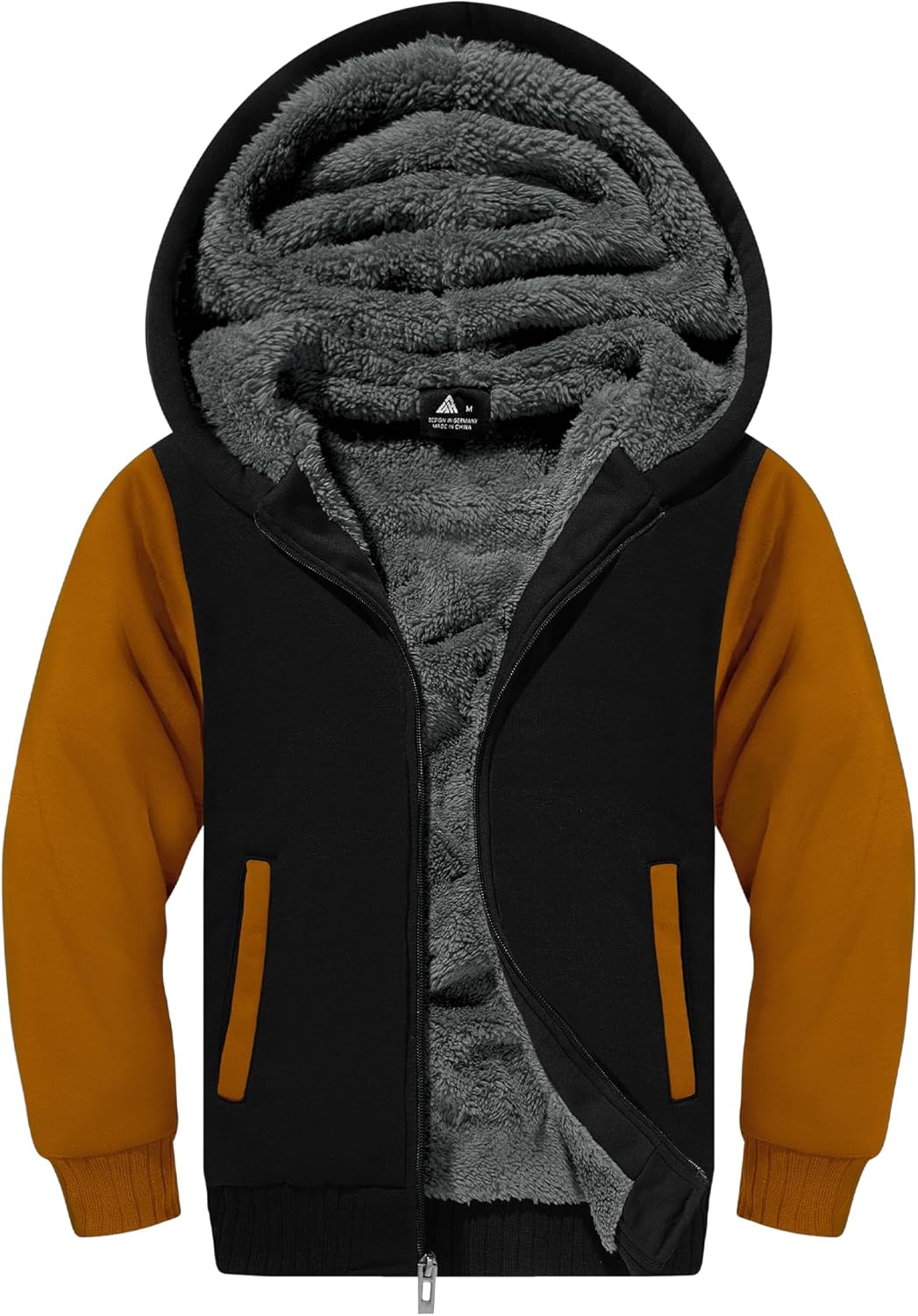 GEEK LIGHTING Boys Sherpa Lined Hoodie Full Zip Jacket for Kids