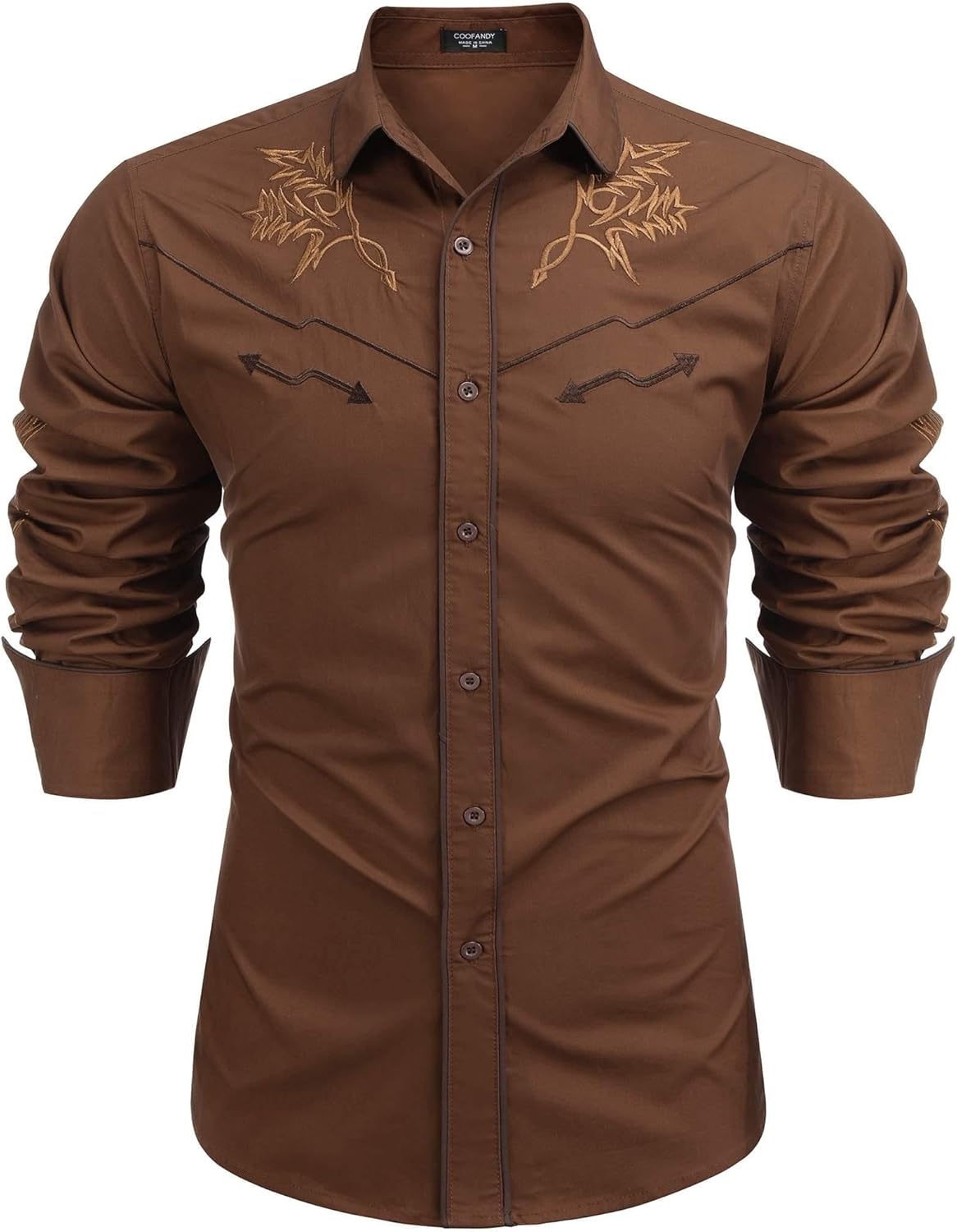 Stylish Men's Western Cowboy Shirt with Unique Embroidery Design