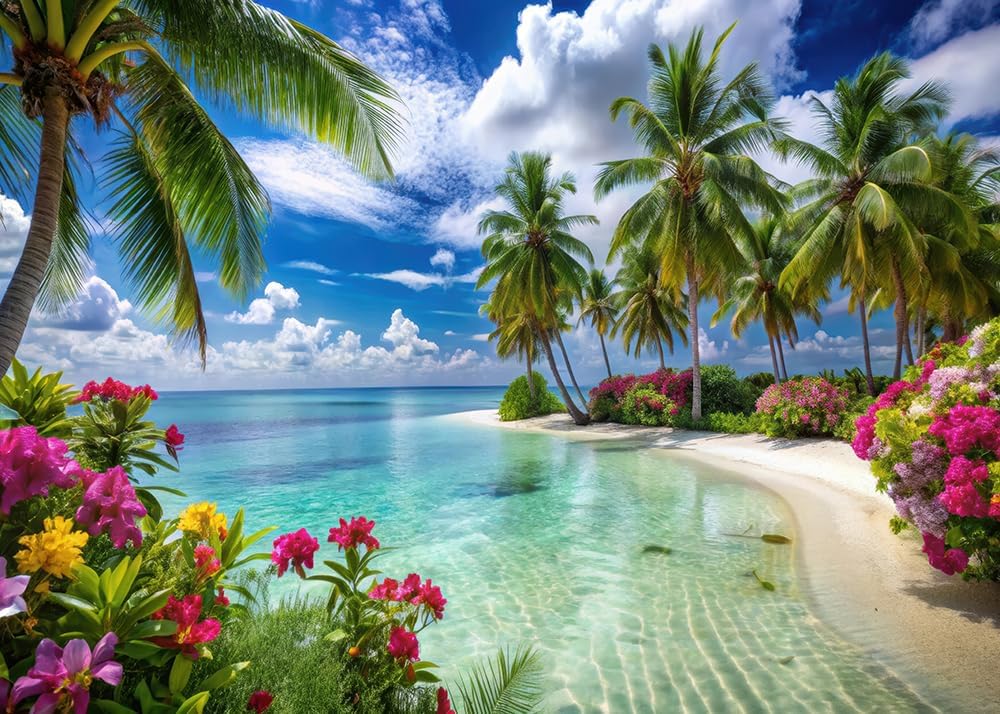 10X8FT Tropical Beach Backdrop for Weddings and Parties