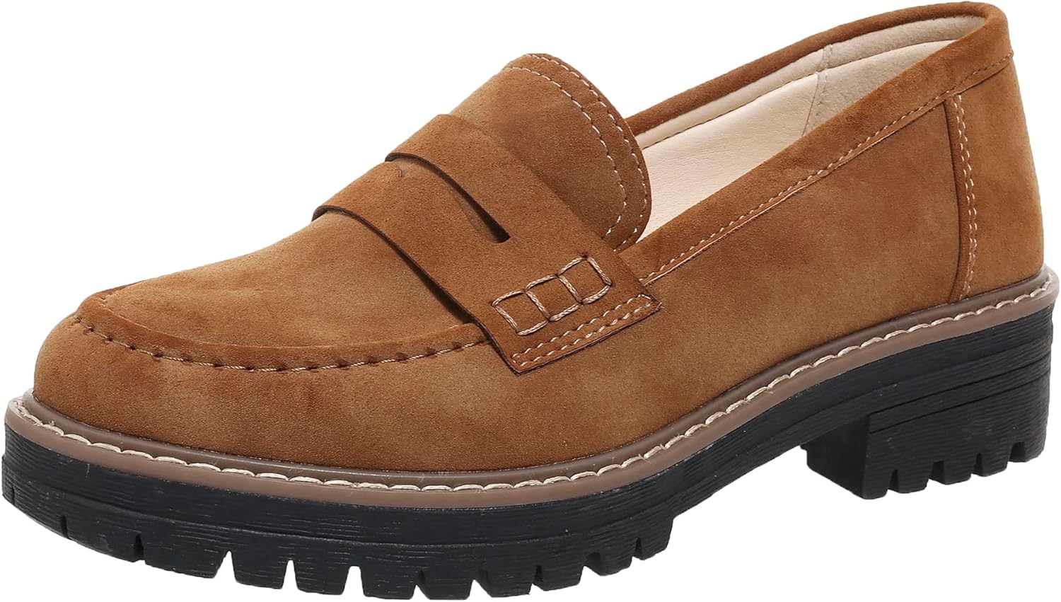 Womens Loafers Shoes Platform Chunky Penny Loafer Slip On