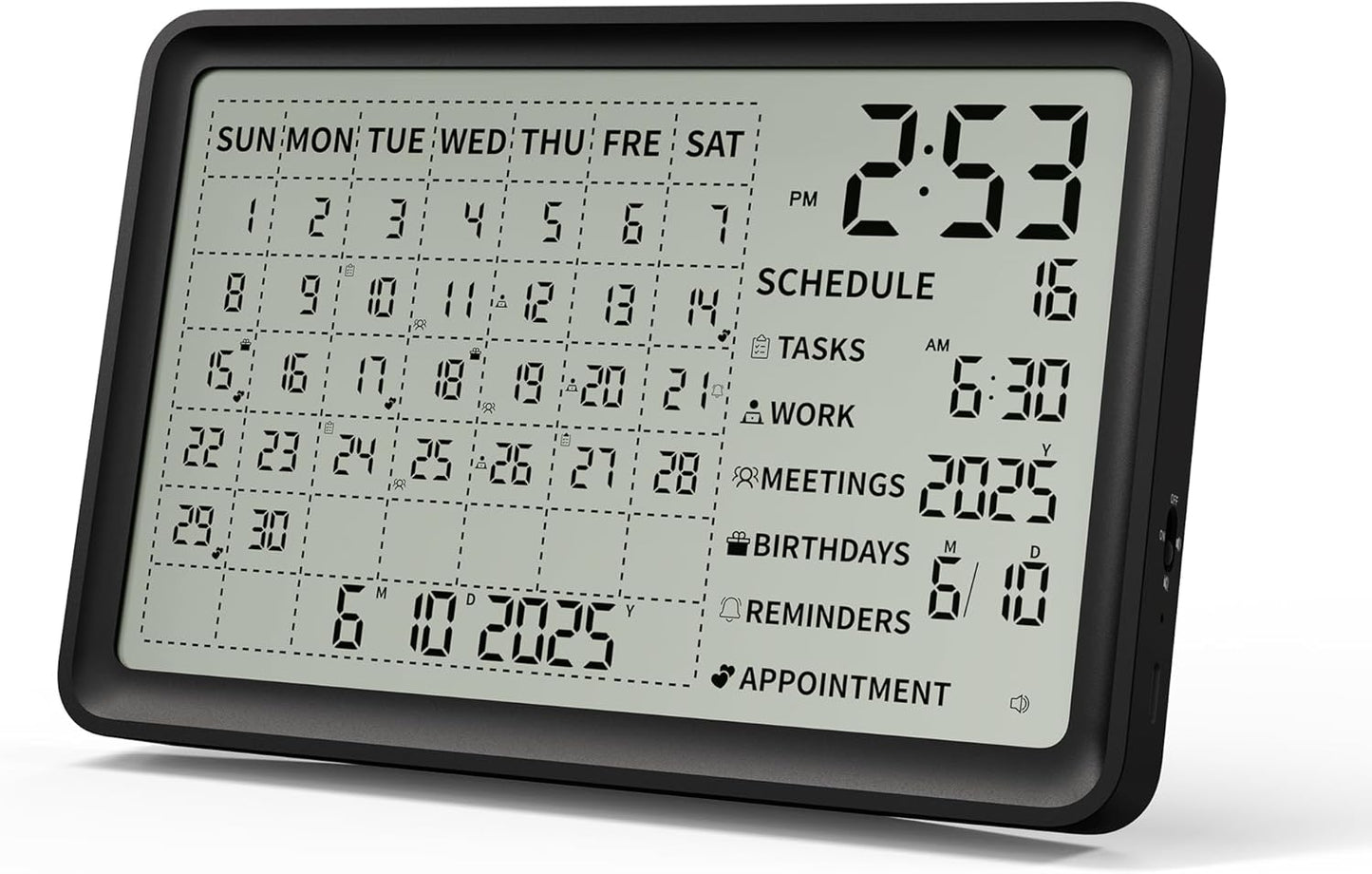 Digital Calendar with Schedule Reminder Clock for Home & Office