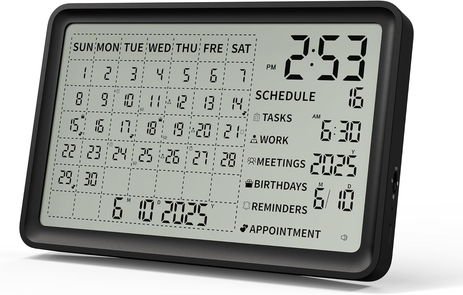 Digital Calendar with Schedule Reminder Clock for Home & Office