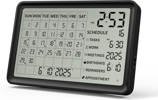 Digital Calendar with Schedule Reminder Clock for Home & Office