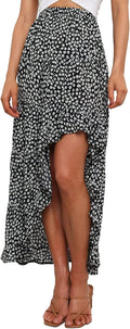 Boho Floral High Low Maxi Skirt - Flattering Elastic Waist