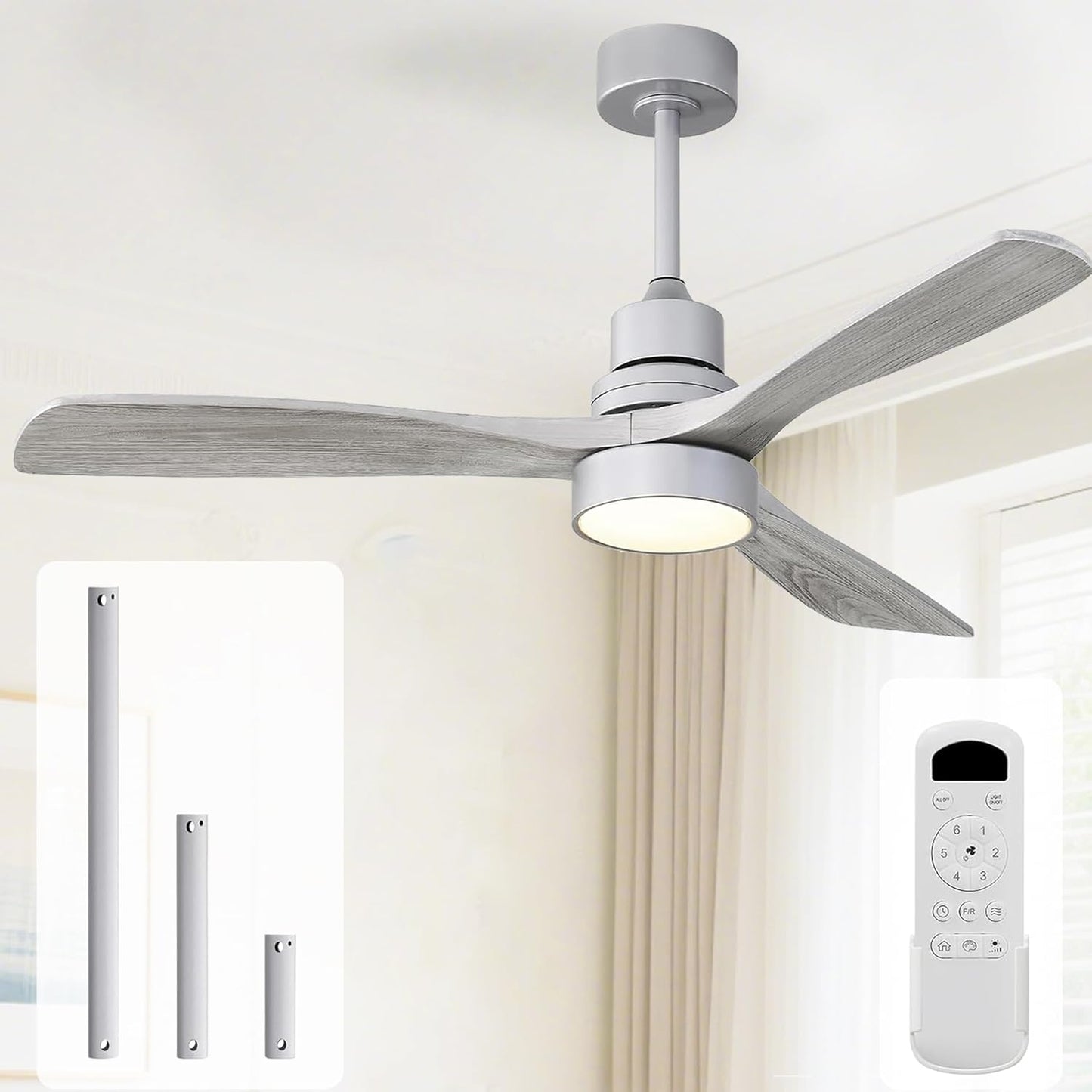Sofucor Low Profile Ceiling Fan with Lights for Indoor Outdoor Use