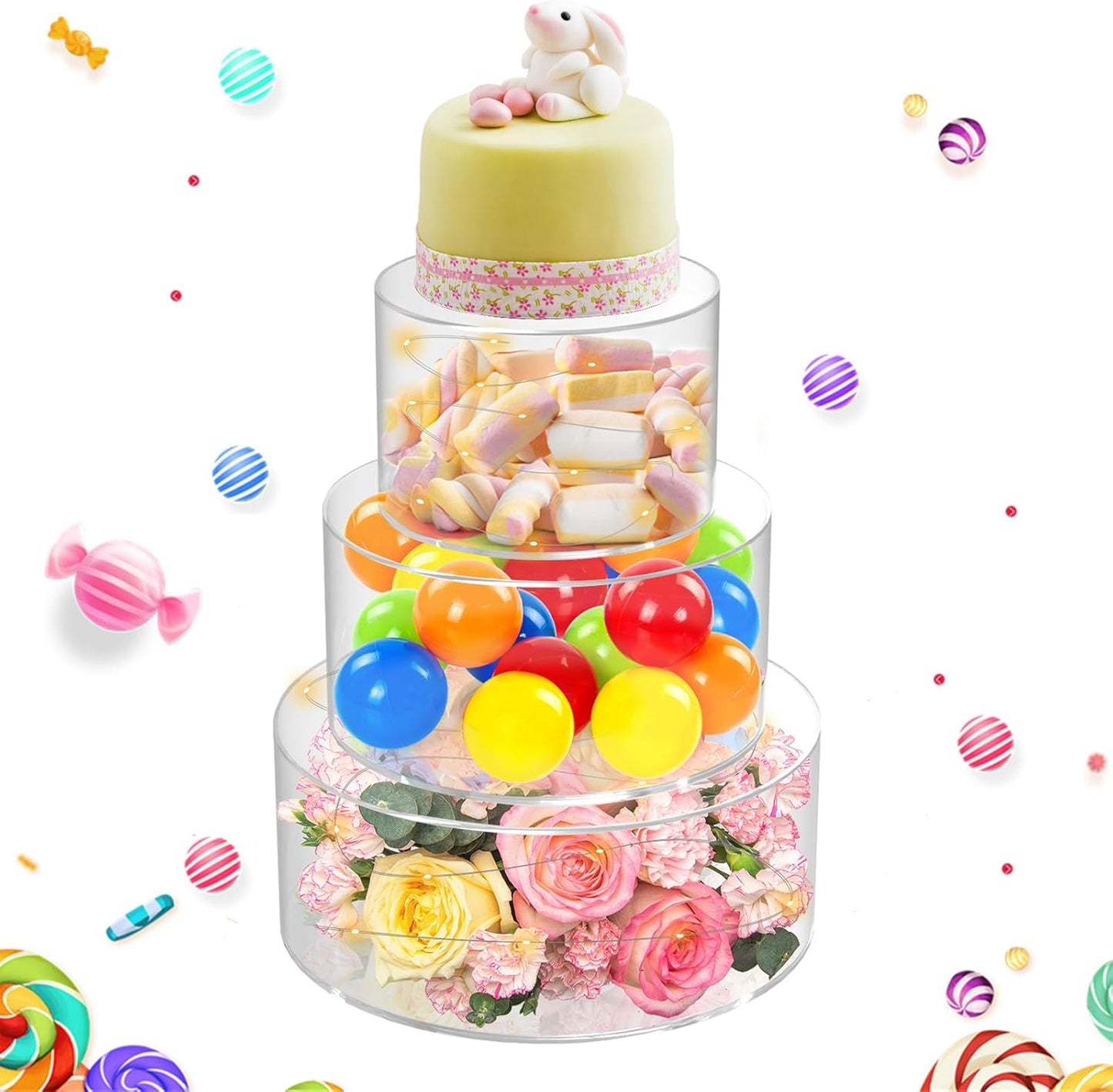 3 Pcs Acrylic Cake Stand Set for Stunning Party Displays