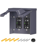 Outdoor Outlet Box with Dual 20 Amp GFCI Receptacles - Weatherproof