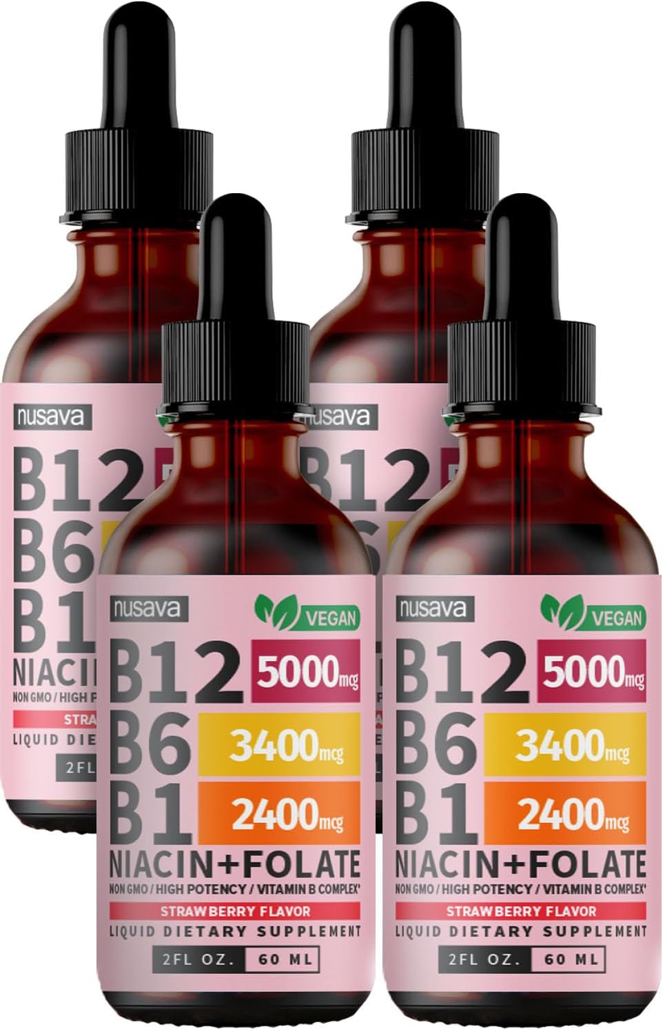 Vitamin B12 and B6 Liquid Drops for Energy and Heart Support
