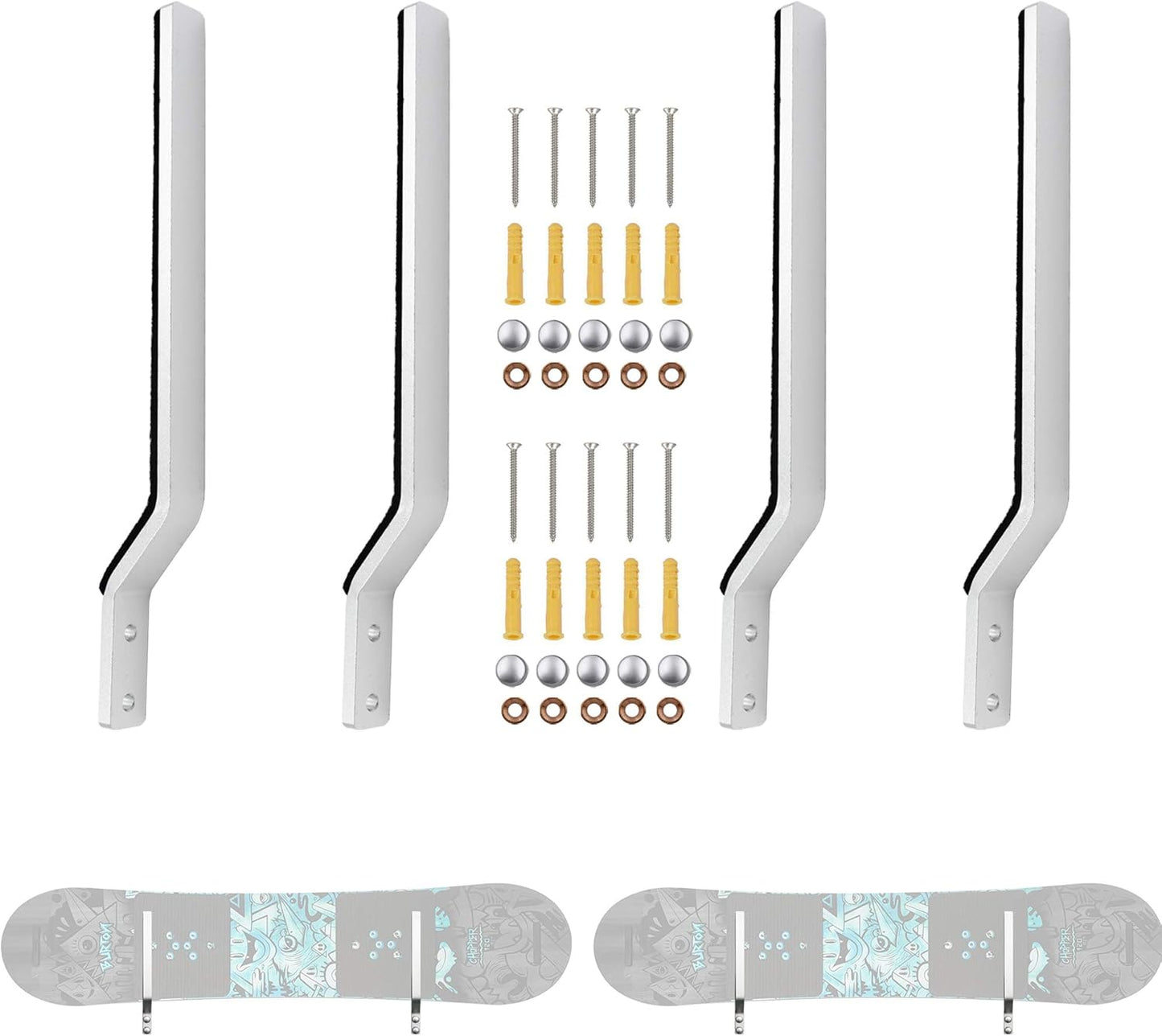 YYST Snowboard Wall Mount - Organize 2 Boards Easily