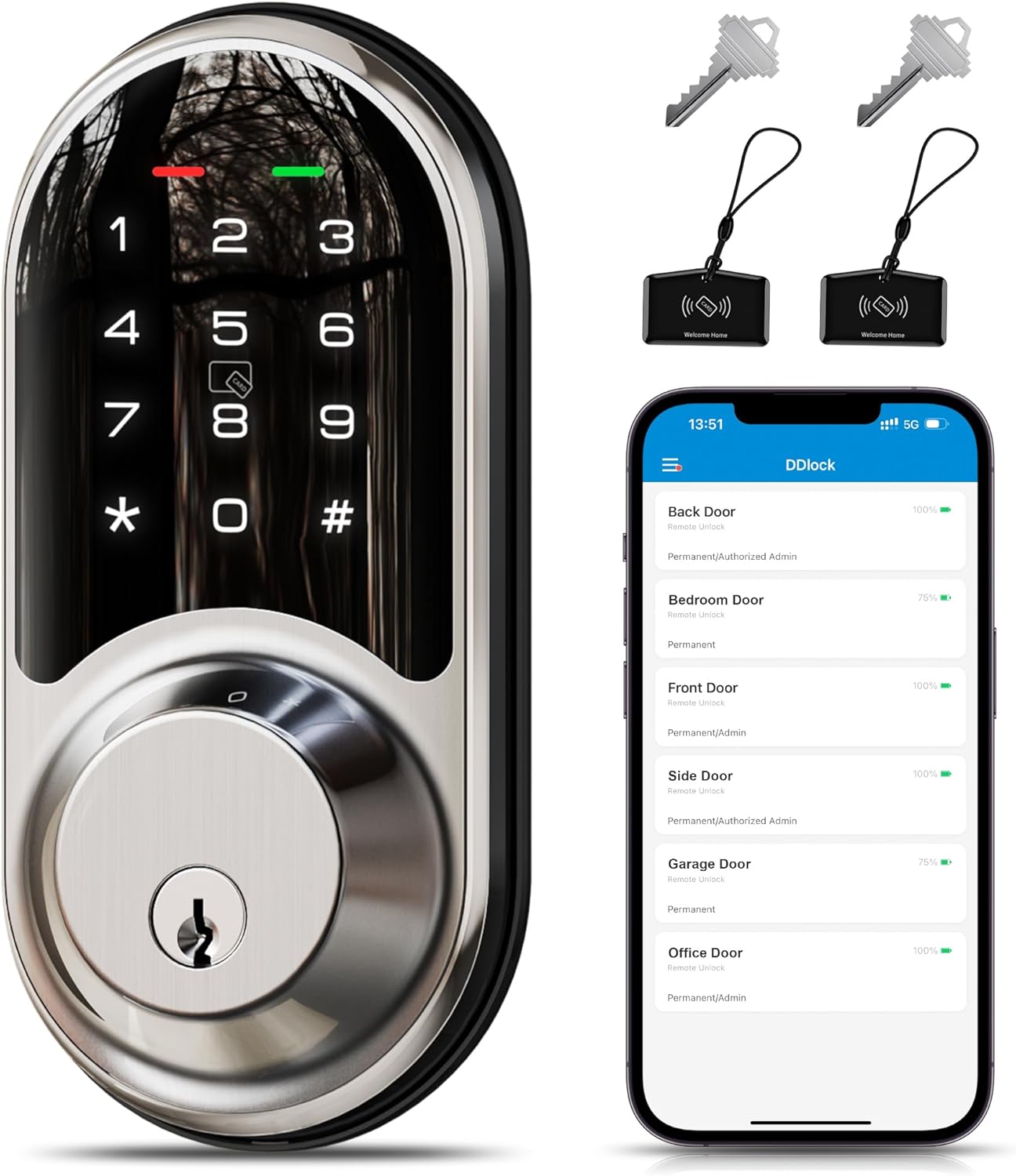 Veise RZ06 Smart Lock with App Control and Keyless Entry