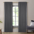 Room Darkening Thermal Insulated Dark Grey Blackout Curtains - 86 in