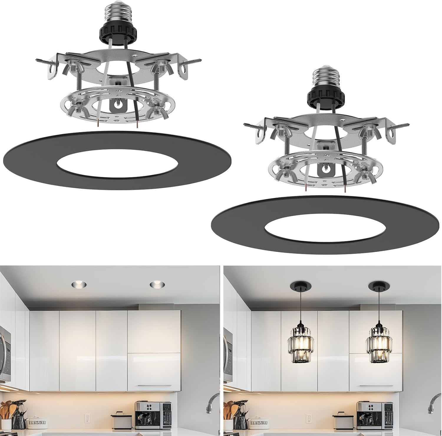 Recessed Can Light Conversion Kit by tebio for Stylish Upgrades