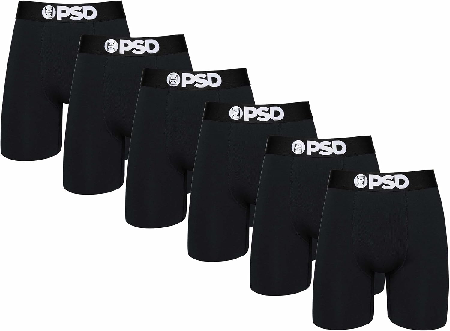 PSD Men's Basic Solid Boxer Briefs - 7 Inch Inseam Comfort