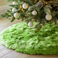 60 in Green Faux Fur Christmas Tree Skirt - Plush Holiday Decor