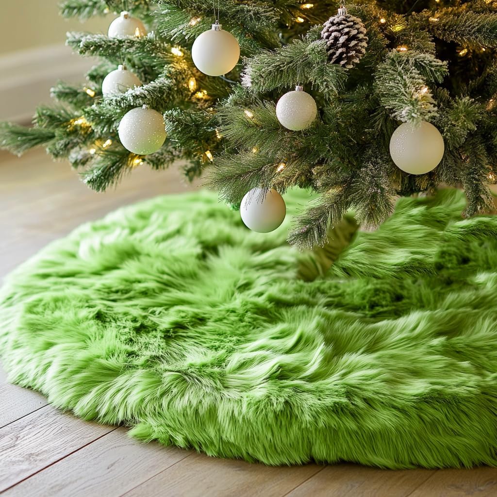 60 Inch Plush Christmas Tree Skirt for Elegant Holiday Decor