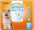 Disposable Female Dog Diapers 40 Count L - Leak Proof, Super Absorbent