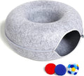Cat Tunnel Bed for Indoor Cats with Toys and Scratch Resistance