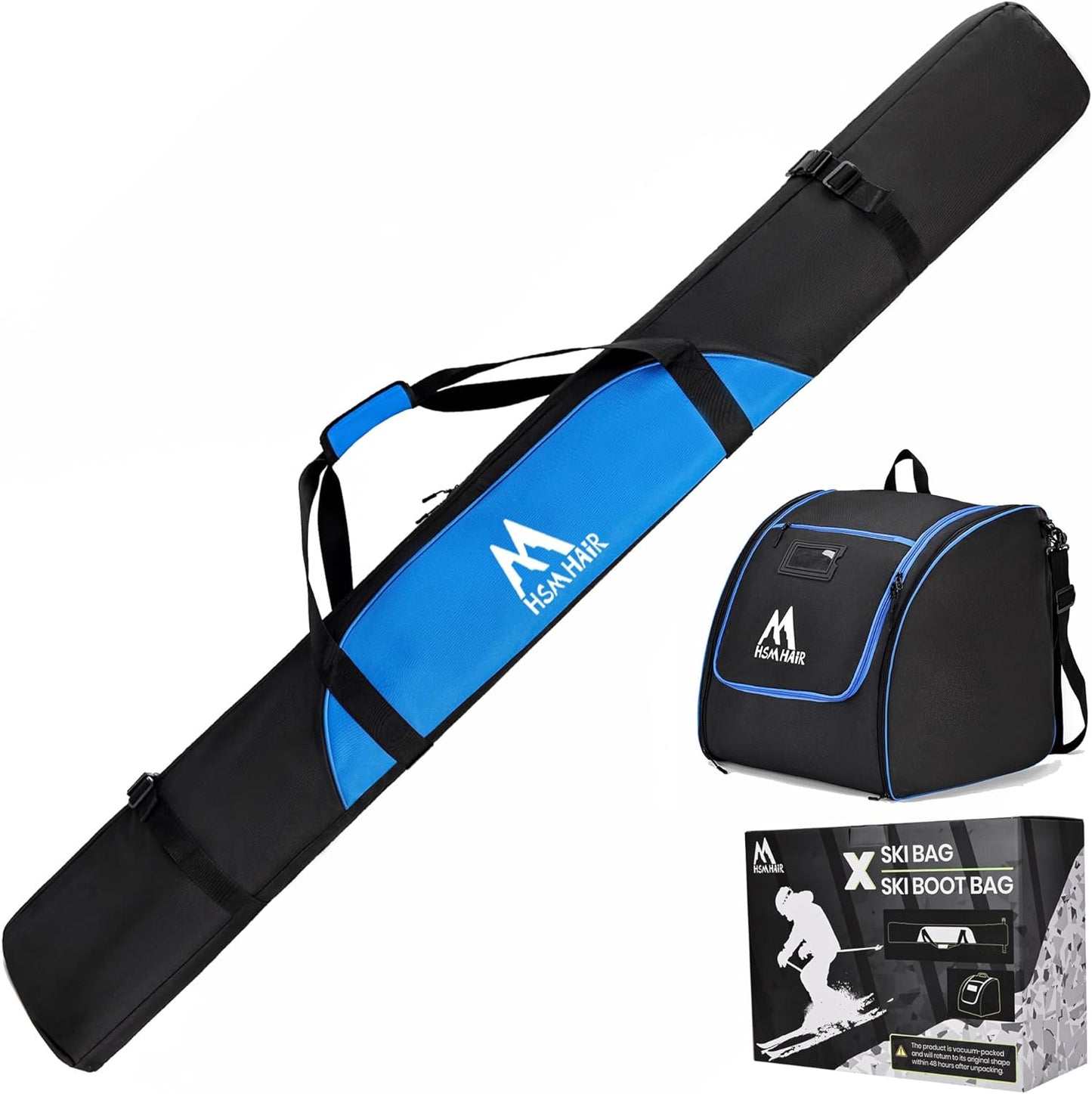 Ski Bag & Boot Combo-Travel Ready, Fits Up To 200CM Skis, US13 Boots