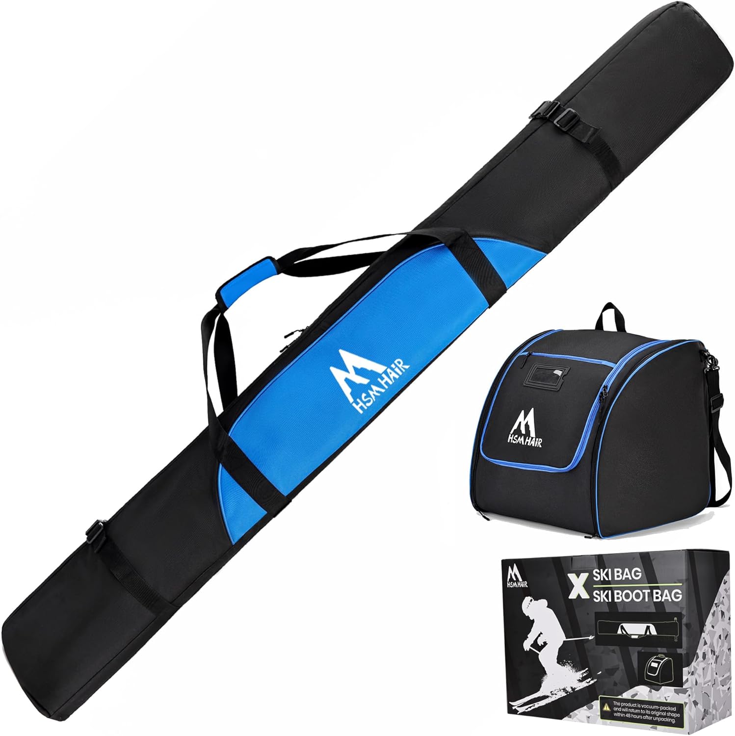 Ski Bag & Boot Combo-Travel Ready, Fits Up To 200CM Skis, US13 Boots