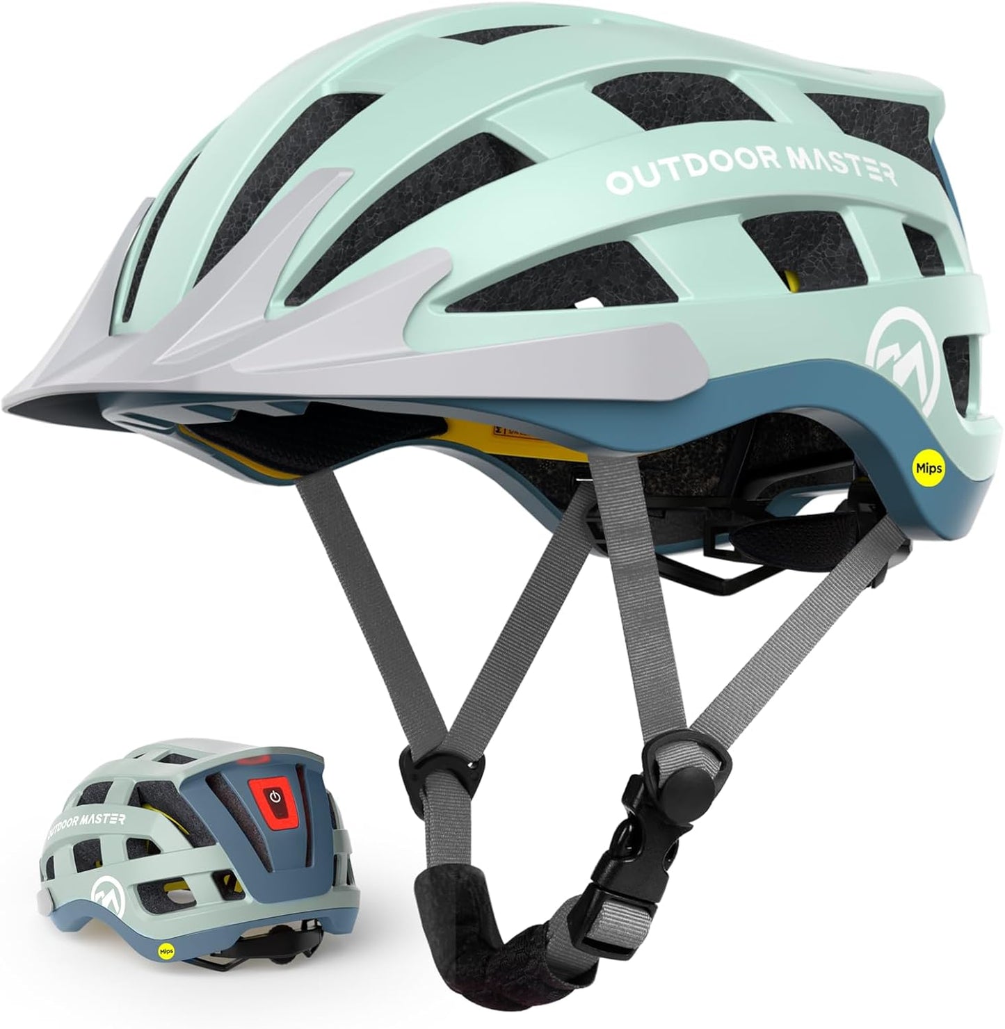 OutdoorMaster Gem II MIPS Bike Helmet with Light for Safety