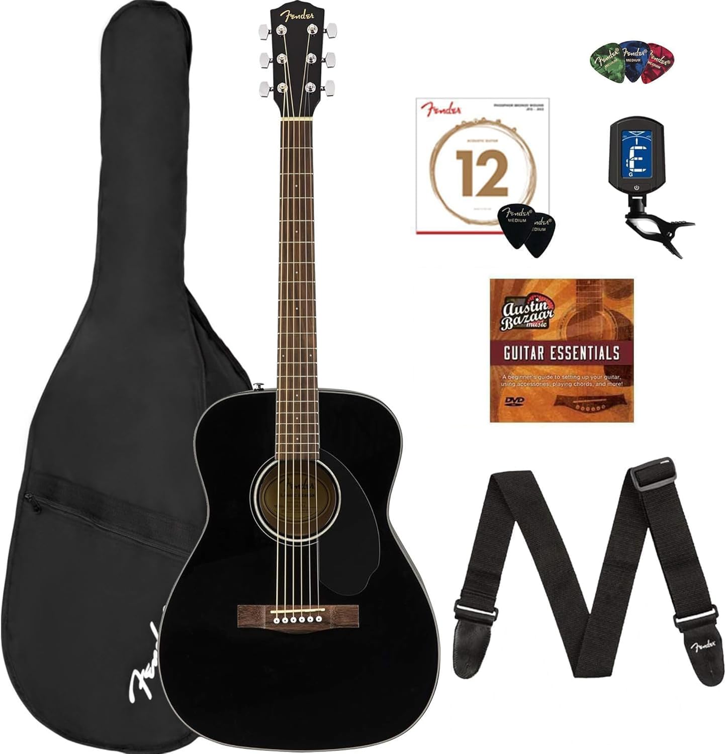 Fender CC-60S Concert Guitar Bundle - Everything You Need!