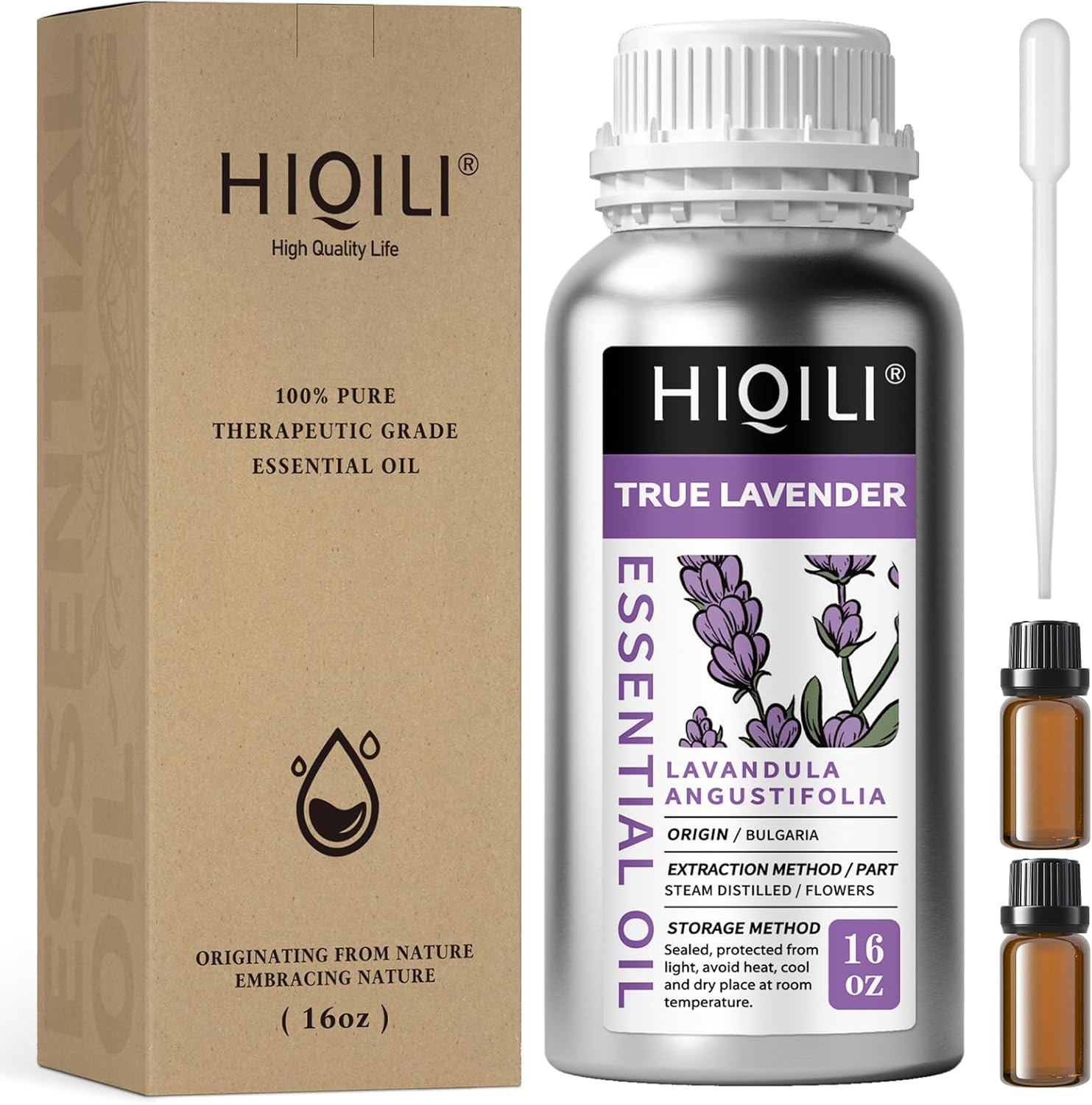 HIQILI Lavender Essential Oil 16 Ounces for Aromatherapy Use