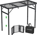 GARLLEN Folding Grill Table - Portable 3-Height Camping Table