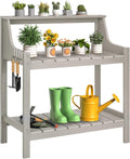 Potting Bench Table with 4 Side Hooks - Durable HDPS Garden