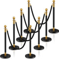 Ferraycle 8 Pcs Stainless Steel Stanchions with Velvet Ropes