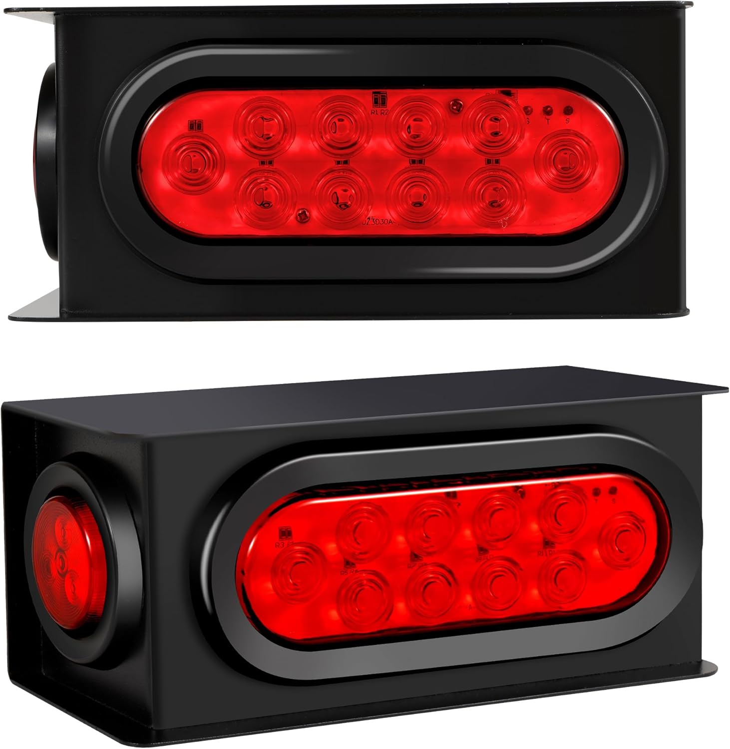 2PCS Steel Trailer Light Box Kit with 10-LED Tail Lights