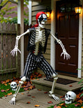 5.4ft Life Size Pirate Skeleton - Posable Haunted Yard Decor