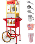 ROVSUN Popcorn Machine w Cart & 8 oz Kettle - Theater-Style Popcorn