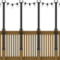 5 Ft String Light Poles 4 Pack - Adjustable Outdoor Hanging Poles