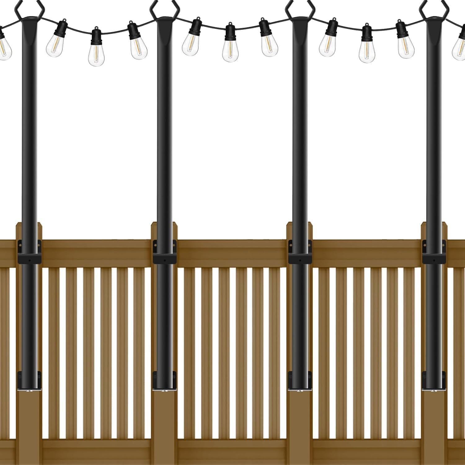 5 Ft String Light Poles 4 Pack for Outdoor Lighting Setup
