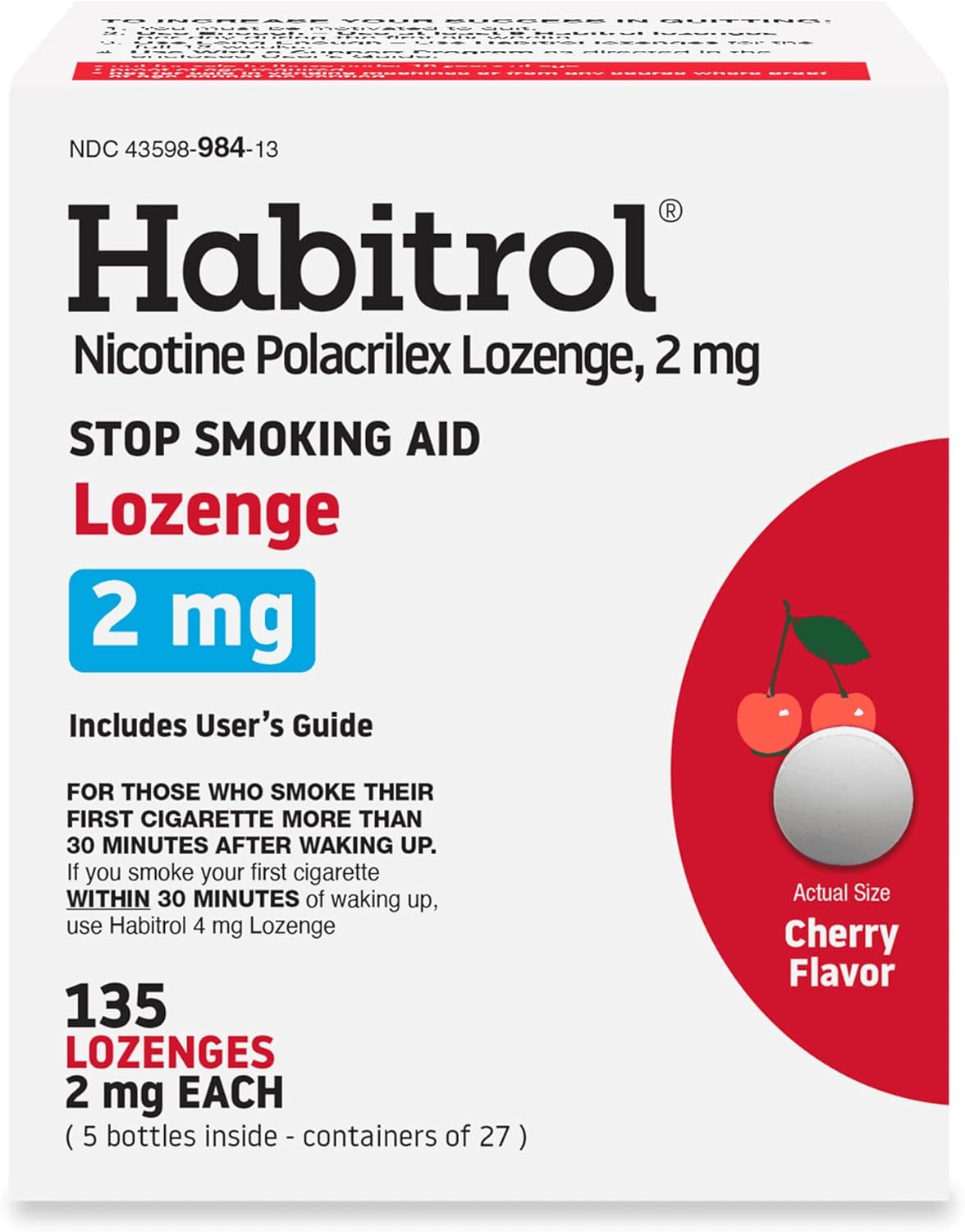 Habitrol Nicotine Lozenges - Cherry Flavor for Quitting Smoking