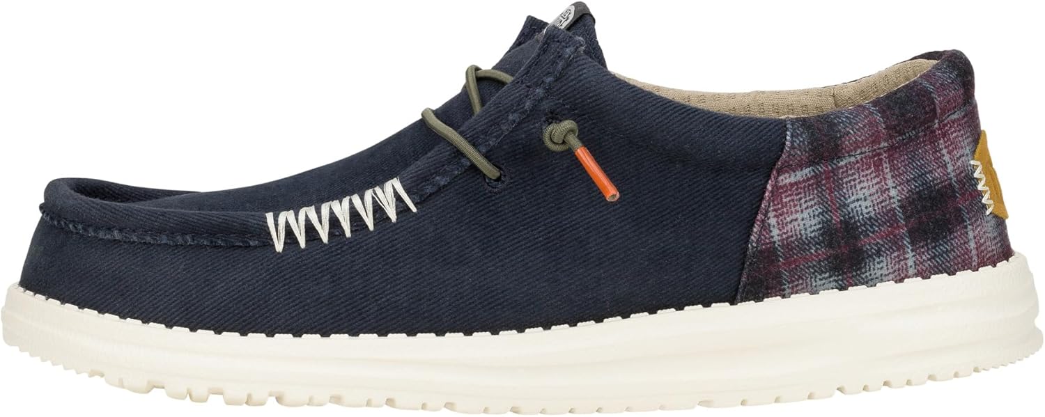 HEYDUDE Men's Wally Funk Plaid Sneakers for Everyday Comfort