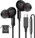 USB C Headphones Type C Earphones for Samsung S25 S24 - Wired Stereo