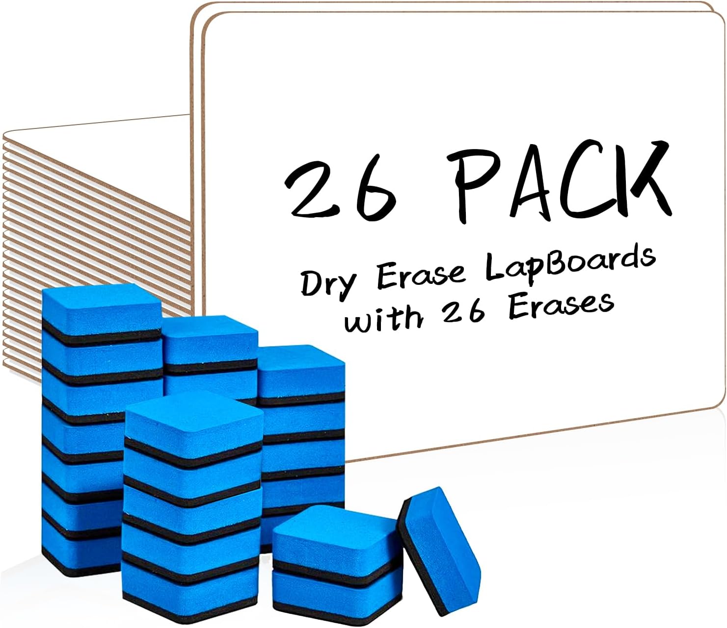 Dry Erase LapBoards 26 Pack Double Sided Whiteboards for Classroom