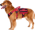 Service Dog Vest Harness with Pouches - Durable Red Large