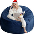 3 Ft Bean Bag Chair Memory Foam Round Sofa - Soft Dutch Velvet