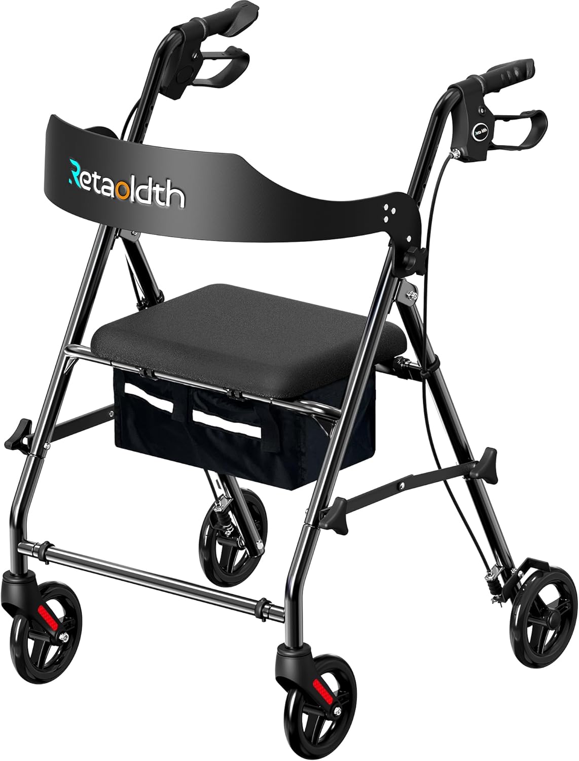 Foldable Rollator Walker with Seat for Seniors - All-Terrain Mobility