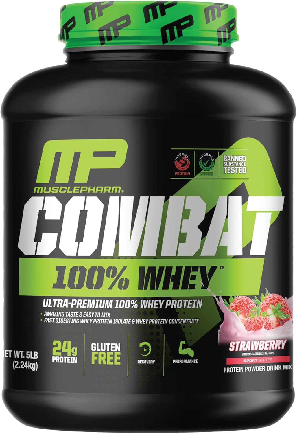 MusclePharm Combat 100% Whey Protein Powder for Fast Recovery