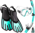 CAPAS Snorkel Mask Fins Set - Travel Size Snorkeling Gear
