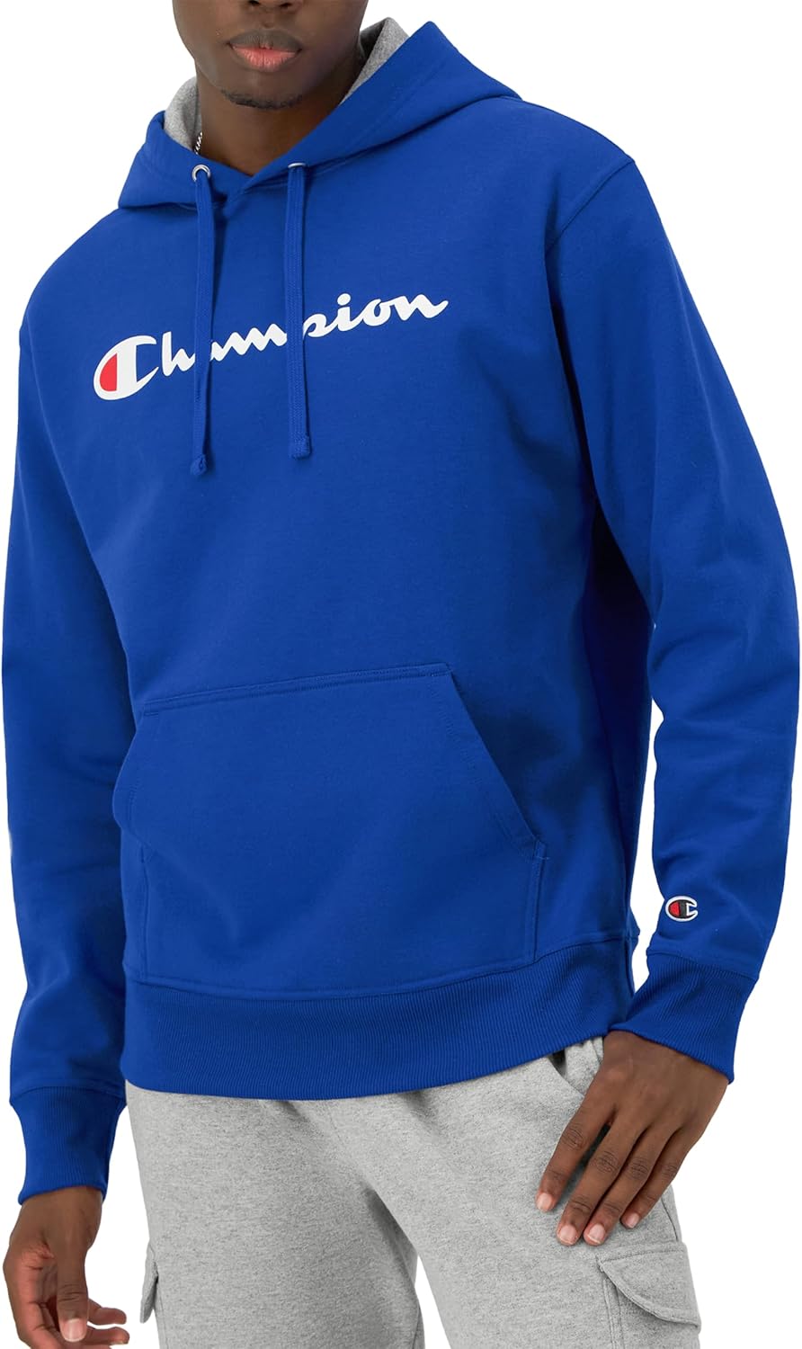 Champion Men's Fleece Script Logo Hoodie for Comfort & Style