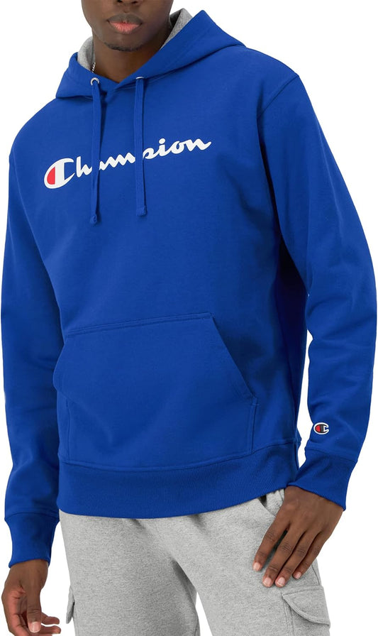 Champion Men's Fleece Script Logo Hoodie for Comfort and Style