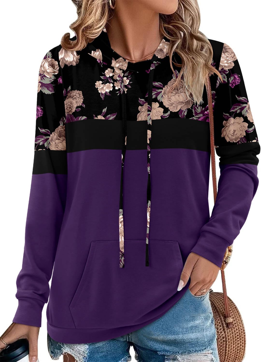 Angerella Hoodies for Women Camo Leopard Print Pullover Tops
