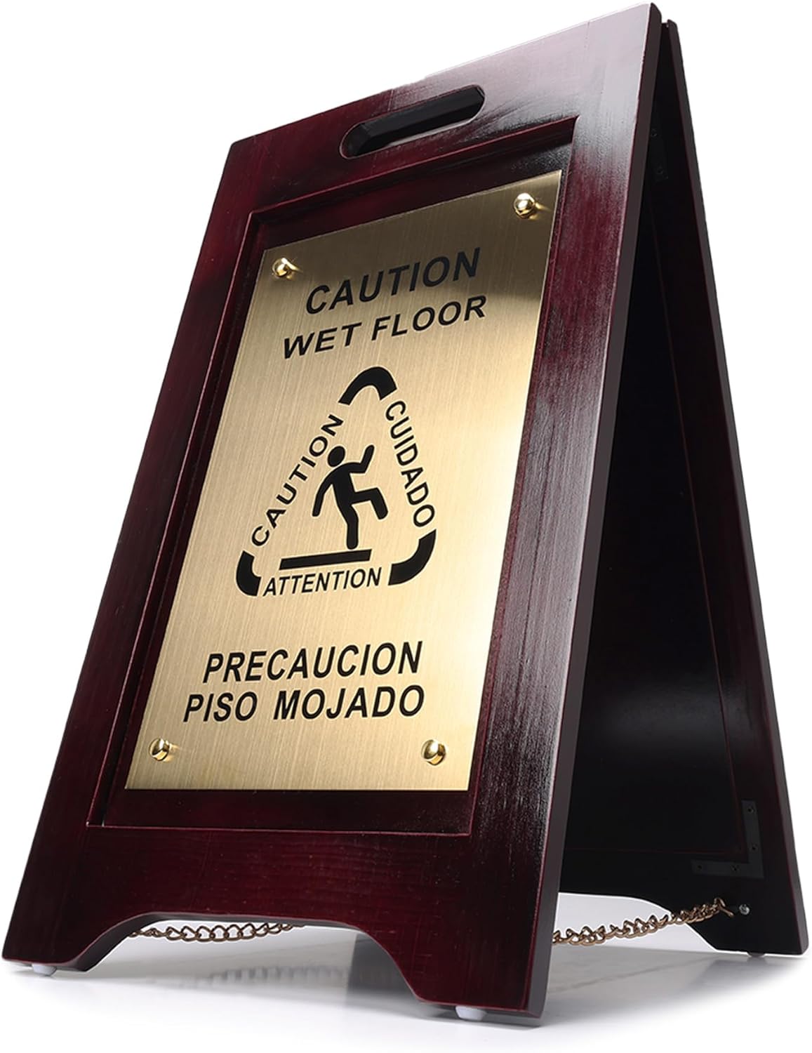 Premium Wooden Caution Wet Floor Sign for Hotels and Offices