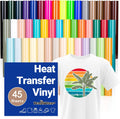 TECKWRAP HTV Vinyl Bundle 12ftx10ft 45 Sheet Pack - Assorted Colors