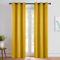 Gold Blackout Cafe Faux Silk Curtains 42in x 84in - Light Blocking